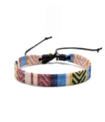 Rainbow-colored Linen-Cotton Wide Bracelet
