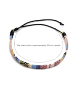 Rainbow-colored Linen-Cotton Wide Bracelet - Image 4
