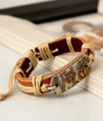 Hemp Rope Braided Cowhide Bracelet