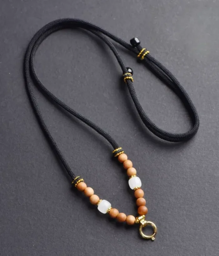 Black Pendant Cord with Sandalwood - Image 3
