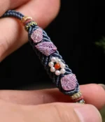 Handwoven Pendant Cord with Three-Leaf & Small Floral Patterns - Image 2