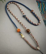 Hand-woven amber blessing necklace
